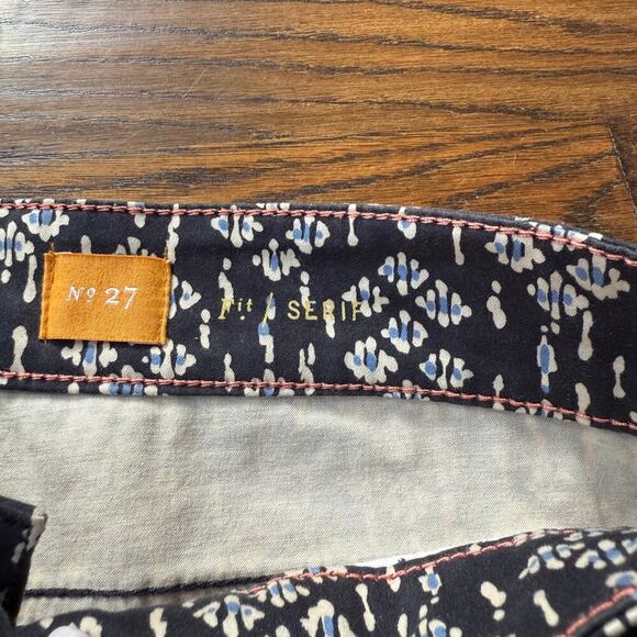 Anthropologie Pilcro Serif Sateen Skinny Jeans Womens Size 27 Blue Ankle Zip EUC - Picture 6 of 9